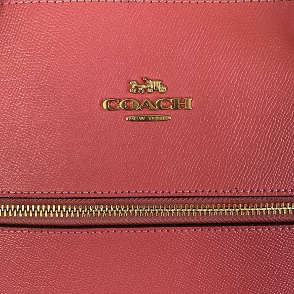 COACH  F79608 🧡💛POPPY💛🧡 CROSSGRAIN LEATHER GALLERY TOTE BAG 🌟EUC🌟 - Picture 5 of 17